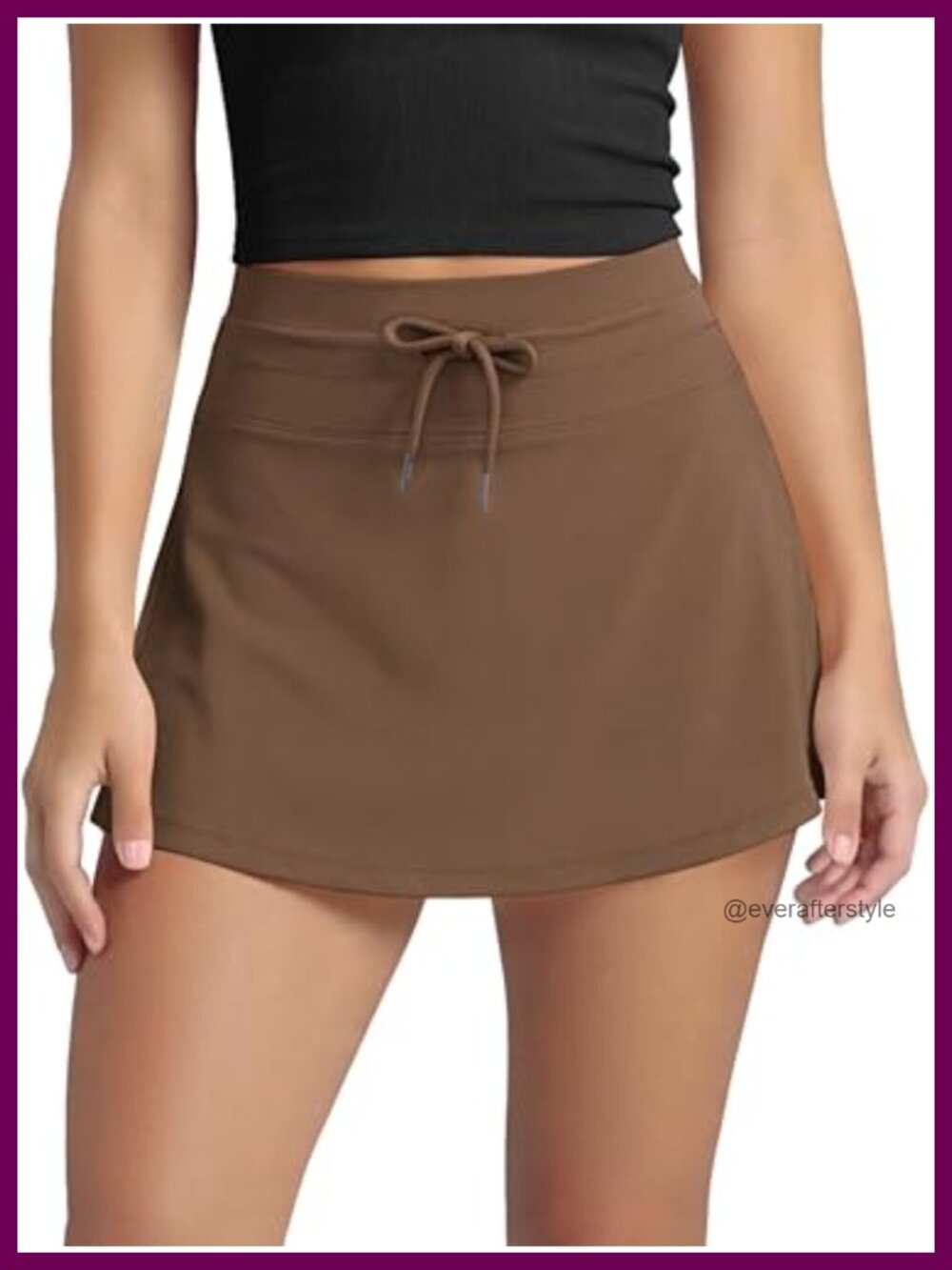 Drawstring Tie Athletic Golf Tennis Skort Built-in Shorts Ball Pocket